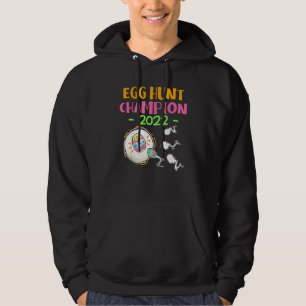 Egg Hunt Champion 2022 Påsk Gravid Announceme Hoodie