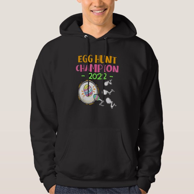 Egg Hunt Champion 2022 Påsk Gravid Announceme Hoodie (Framsida)