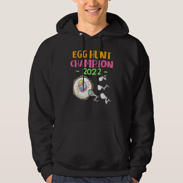 Egg Hunt Champion 2022 Påsk Gravid Announceme Hoodie (Framsida)
