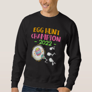 Egg Hunt Champion 2022 Påsk Gravid Announceme Lång Ärmad Tröja