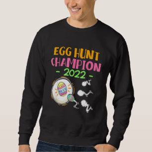 Egg Hunt Champion 2022 Påsk Gravid Announceme Lång Ärmad Tröja