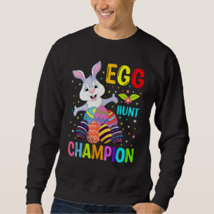 Egg Hunt Champion Bunny Påsk Day Lång Ärmad Tröja