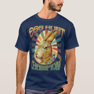 Egg Hunt Champion Bunny Rabbit Vintage Retro Manar T Shirt
