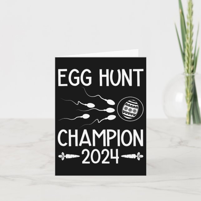 Egg Hunt Champion Funny Pappa Påsk Gravid Annou An Kort (Framsida)
