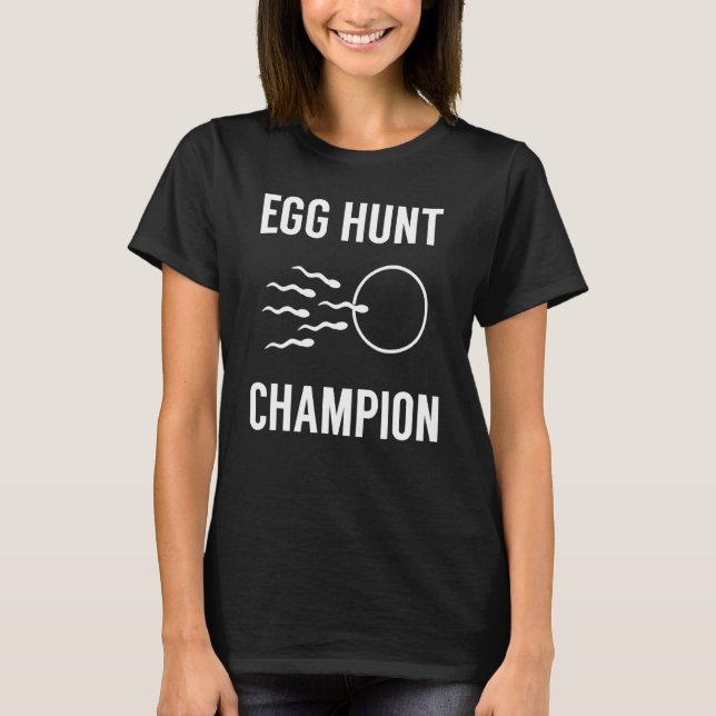 Egg Hunt Champion Funny Pappa Påsk Gravid Annou An T Shirt (Framsida)
