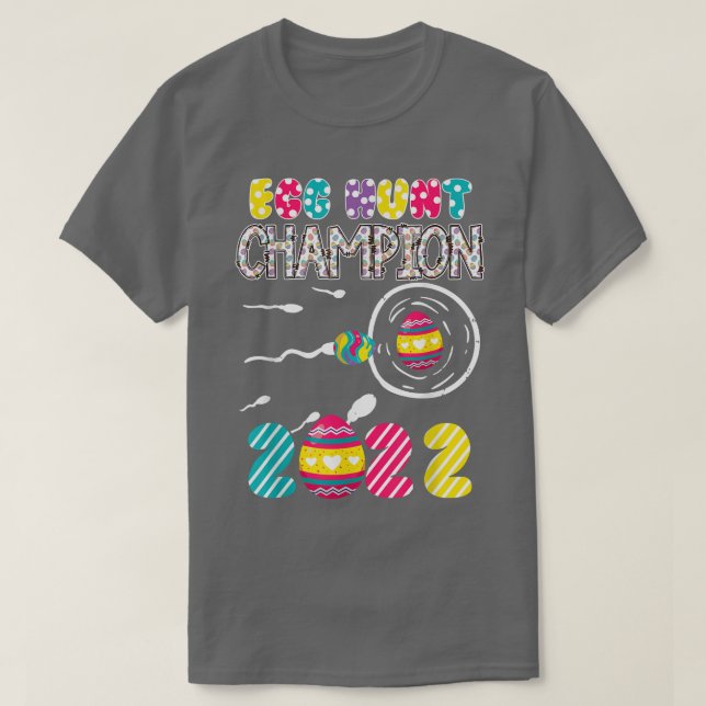 Egg Hunt Champion Funny Påsk Gravid Announcem T Shirt (Design framsida)
