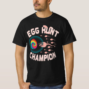 Egg Hunt Champion Pappa Påsk Sperm Swimming Announ T Shirt