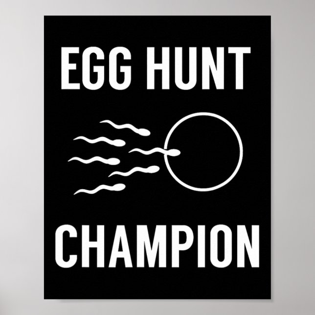 Egg Hunt Champion Roligt Pappa Påsk Gravid Announc Poster (Framsidan)