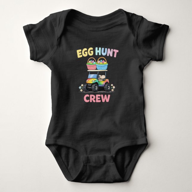 Egg Hunt Crew Kids Easter Holiday T Shirt (Framsida)