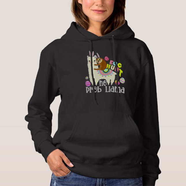 Egg Hunt No Prob Llama Bunny Sloth Riding Llama Ea T Shirt (Framsida)