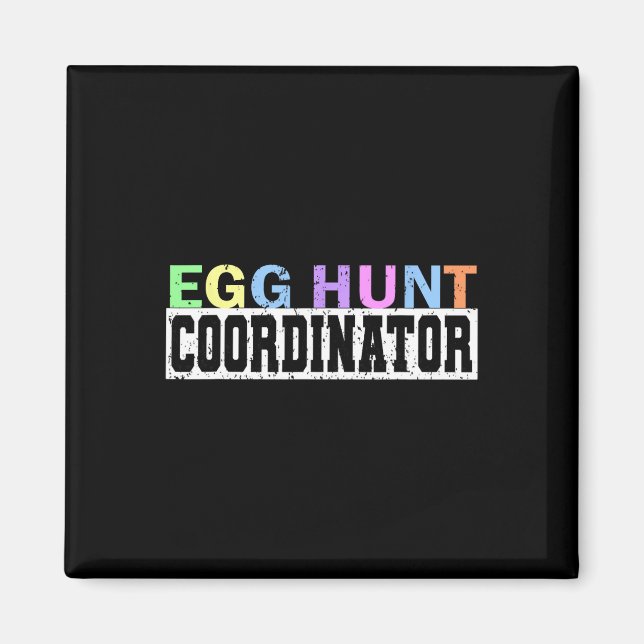 Egg Hunt-samordnare- Egg Hunting Party Pappa Mamma Magnet (Framsidan)
