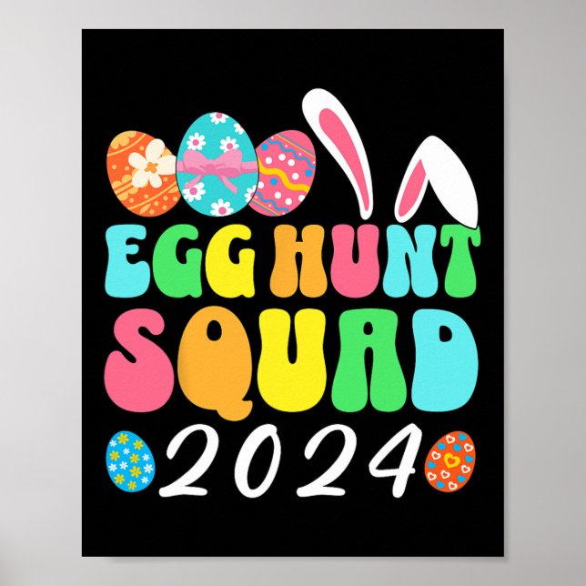 Egg Hunt Squad 2024 Påskägg Hunting Crew Matchi Poster (Framsidan)