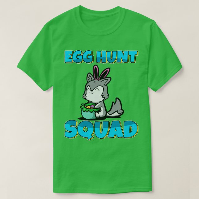 Egg Hunt Squad Cute Husky Påskäggs Hunting T Shirt (Design framsida)