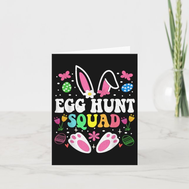 Egg Hunt Squad Egg Hunt Crew Family Glad påsk B Kort (Framsida)