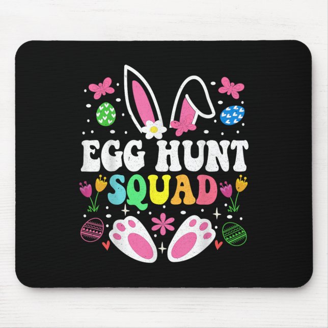 Egg Hunt Squad Egg Hunt Crew Family Glad påsk B Musmatta (Framsidan)