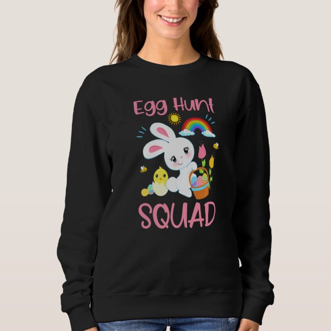 EGG HUNT SQUAD Funny Påskhare Rabbit Christian T Shirt (Framsida)