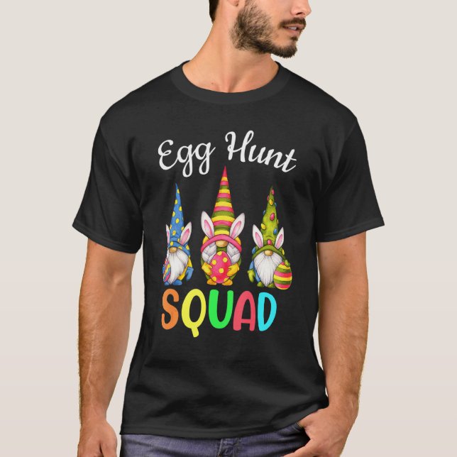 Egg Hunt Squad Gnomes Glad påsk Day Gnomes Bunn T Shirt (Framsida)