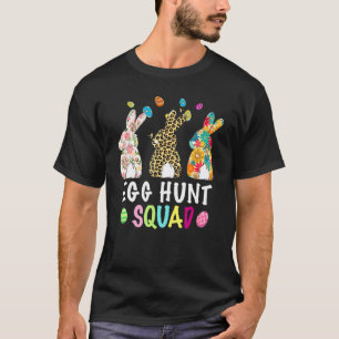 Egg Hunt Squad Leopard Påskhare Rabbit Womens T Shirt