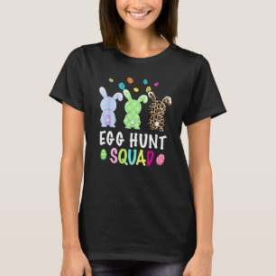 Egg Hunt Squad Leopard Påskhare Rabbit Womens T Shirt