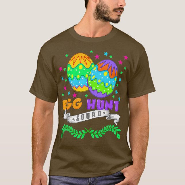 Egg Hunt Squad Påsk Coola Firande Funny T Shirt (Framsida)