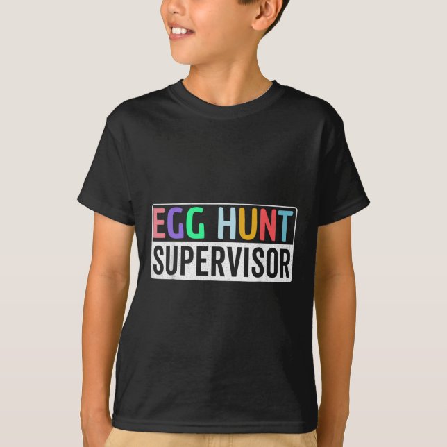 Egg Hunt Supervisor Egg Hunting Party Mamma Pappa  T Shirt (Framsida)