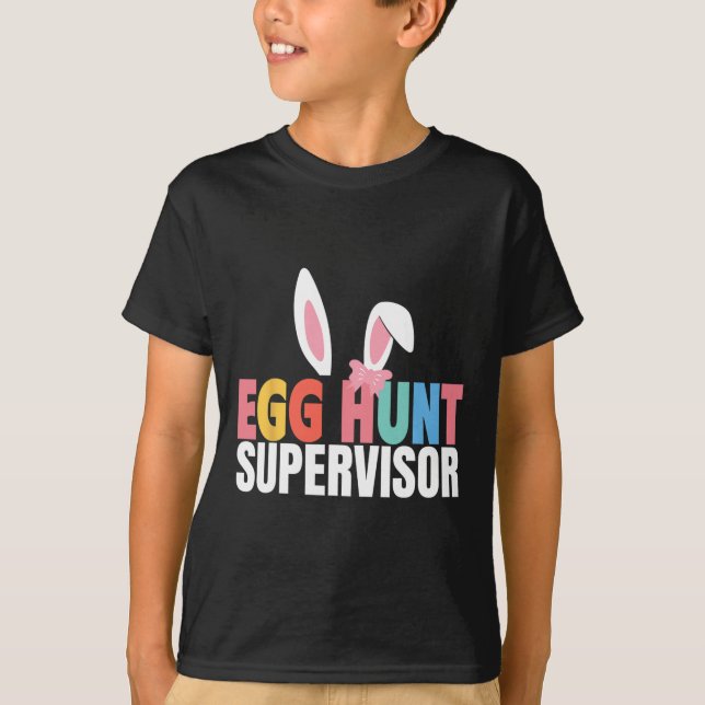 Egg Hunt Supervisor Egg Hunting Party Mamma Pappa  T Shirt (Framsida)