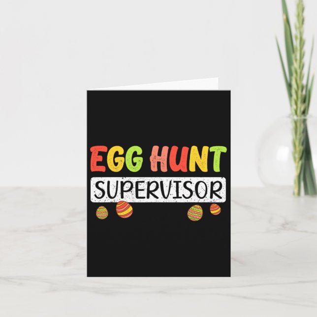 Egg Hunt Supervisor Matching Påsk Rabbit Öron Eg Kort (Framsida)
