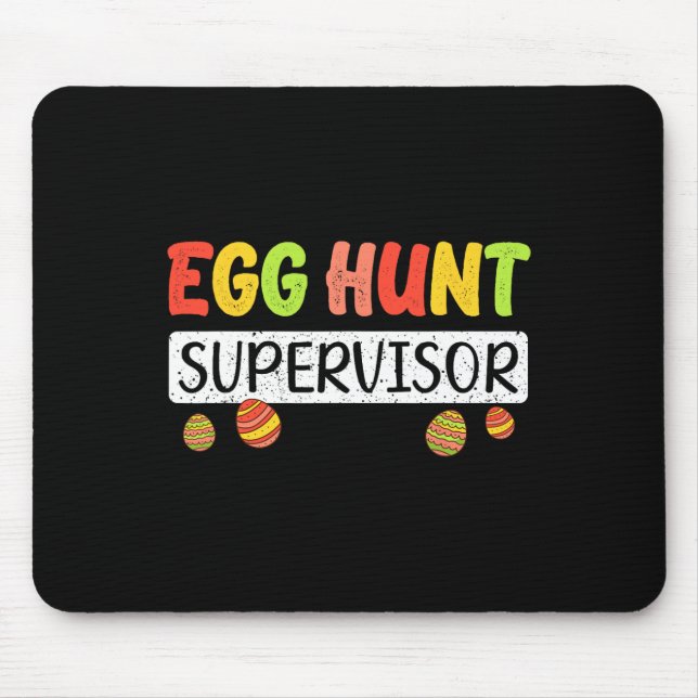 Egg Hunt Supervisor Matching Påsk Rabbit Öron Eg Musmatta (Framsidan)