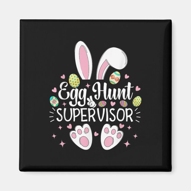 Egg Hunt Supervisor Parents Funny Mamma Pappa Mana Magnet (Framsidan)