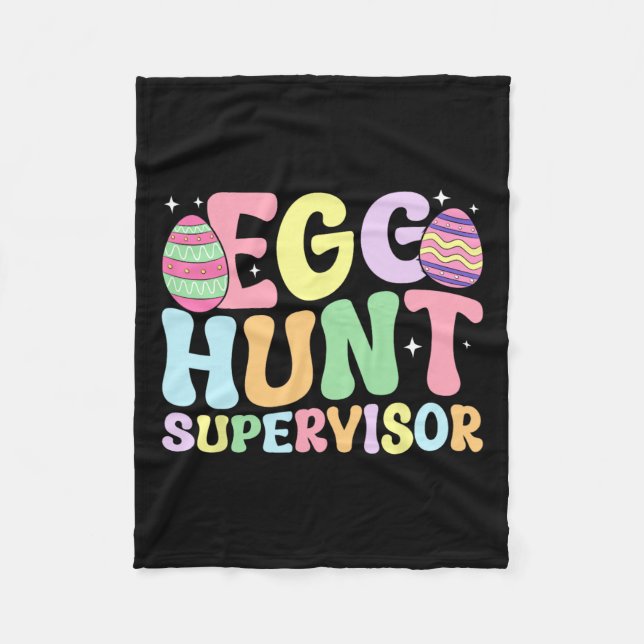 Egg Hunt Supervisor Retro Egg Hunting Party Mamma  Fleecefilt (Framsidan)
