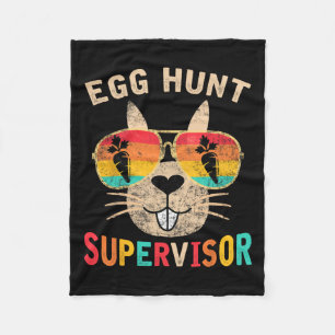 Egg Hunt Supervisor Retro Egg Hunting Party Mamma Fleecefilt
