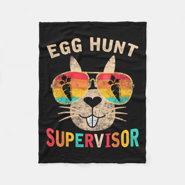 Egg Hunt Supervisor Retro Egg Hunting Party Mamma  Fleecefilt (Framsidan)
