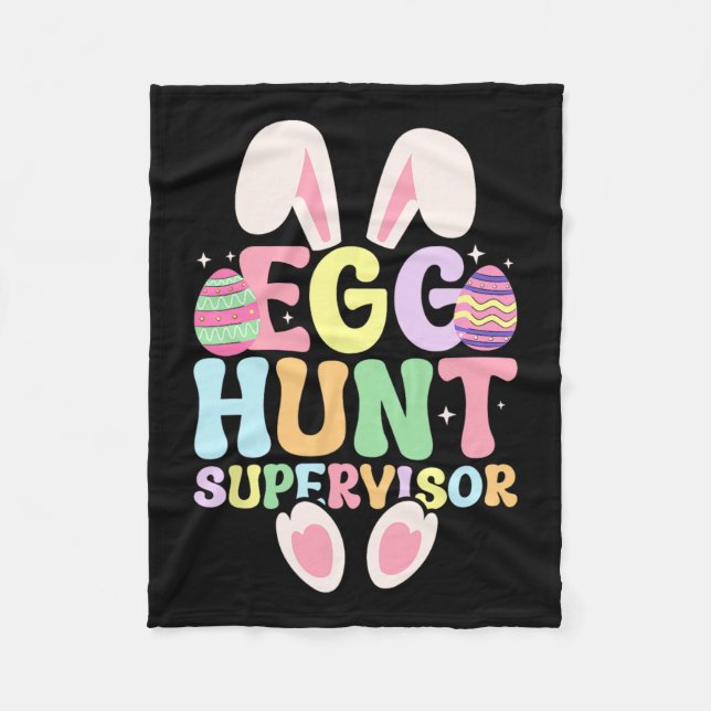 Egg Hunt Supervisor Retro Egg Hunting Party Mamma  Fleecefilt (Framsidan)