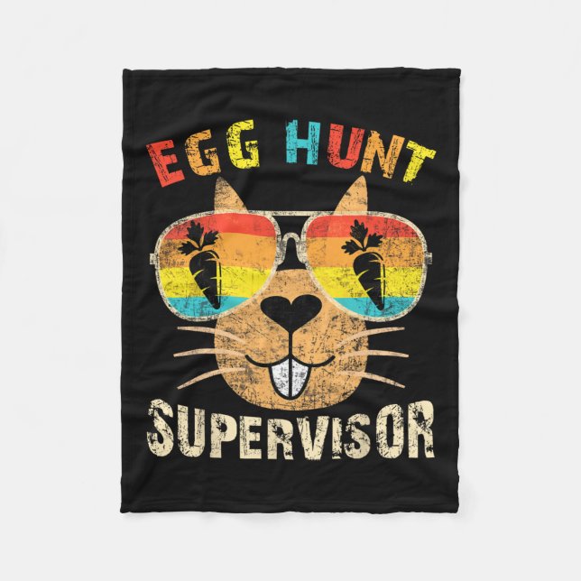 Egg Hunt Supervisor Retro Egg Hunting Party Mamma  Fleecefilt (Framsidan)