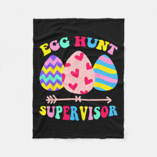 Egg Hunt Supervisor Retro Egg Hunting Party Mamma Fleecefilt