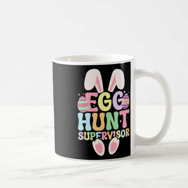 Egg Hunt Supervisor Retro Egg Hunting Party Mamma  Kaffemugg (Höger)