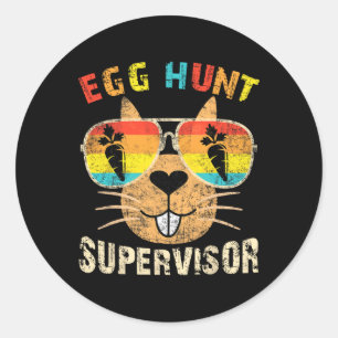 Egg Hunt Supervisor Retro Egg Hunting Party Mamma  Runt Klistermärke