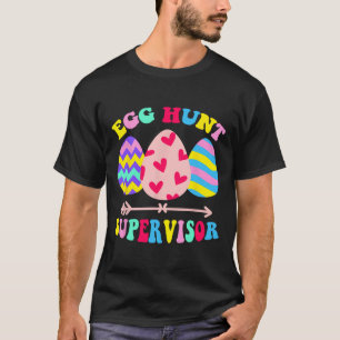 Egg Hunt Supervisor Retro Egg Hunting Party Mamma T Shirt