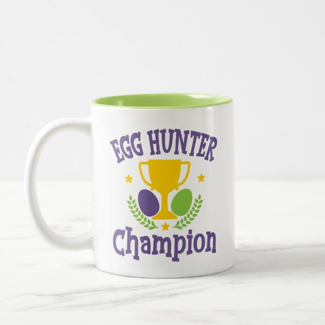 Egg Hunter Champion Modern Påsk Helgdag Två-Tonad Mugg (Vänster)