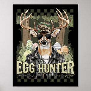 Egg Hunter Hjort Buck Byckward Cap Hjort Hunting E Poster