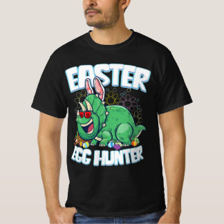 Egg Hunter Påsk Dinosaur Bunny Boys Triceratops T Shirt
