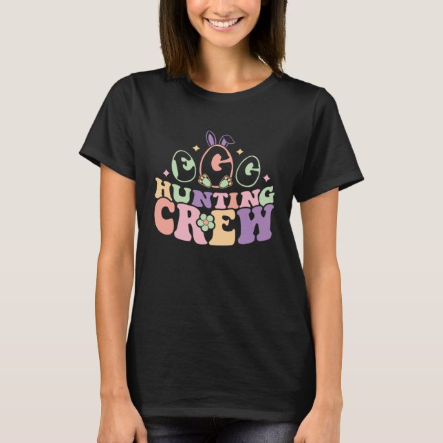 Egg Hunting Crew  Cute Easter Egg for Boys Girls T Shirt (Framsida)