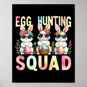 Egg Hunting Squad Påsk Day Bunny Egg Hunt Lycklig Poster