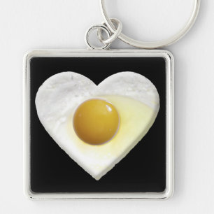Egg KÄRLEK Fyrkantig Silverfärgad Nyckelring