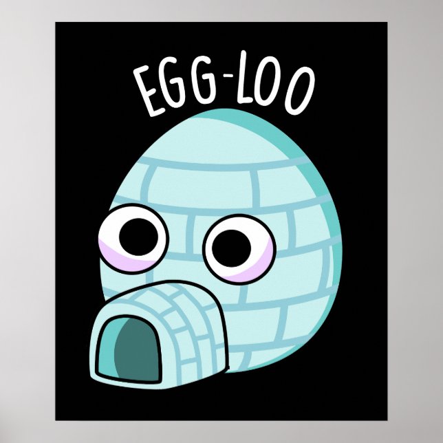 Egg-loo Funny Egg Pun Mörk BG Poster (Framsidan)