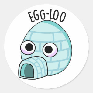 Egg-loo Funny Egg Pun Runt Klistermärke