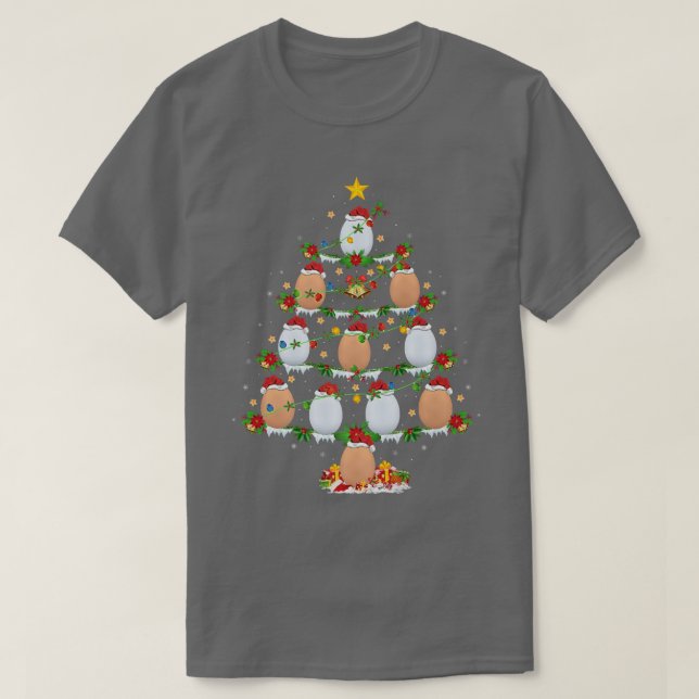 Egg Lover Xmas Lights Eggs Christmas Tree  T Shirt (Design framsida)