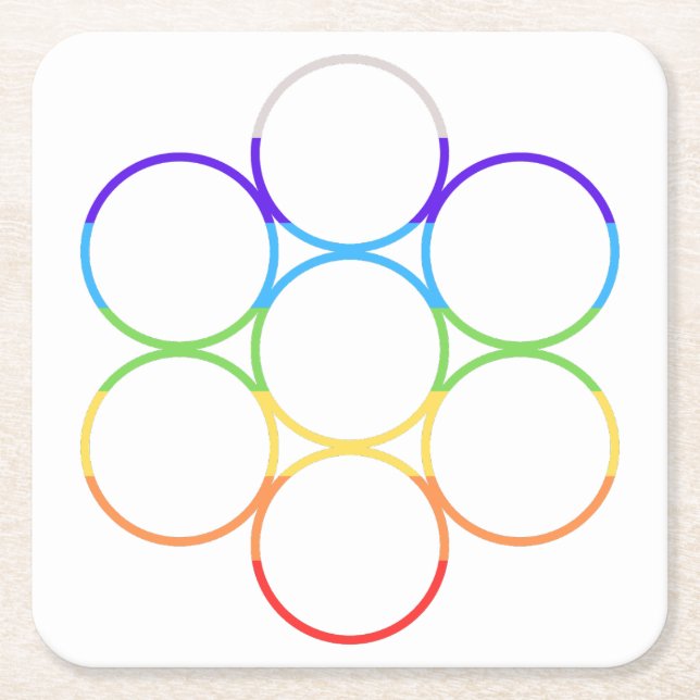 Egg of Life Chakra Single Underlägg Papper Kvadrat (Framsidan)