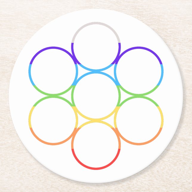 Egg of Life Chakra Single Underlägg Papper Rund (Framsidan)