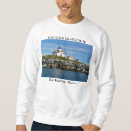 Egg Rock Lighthouse, Bar Harbor Maine Tröja Lång Ärmad Tröja